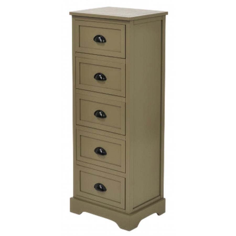 Hawthorne Olive Green 5 Drawer Tall Chest